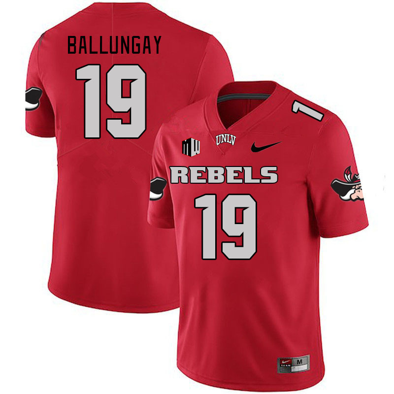 Men-Youth #19 Kaleo Ballungay UNLV Rebels 2023 College Football Jerseys Stitched-Scarlet